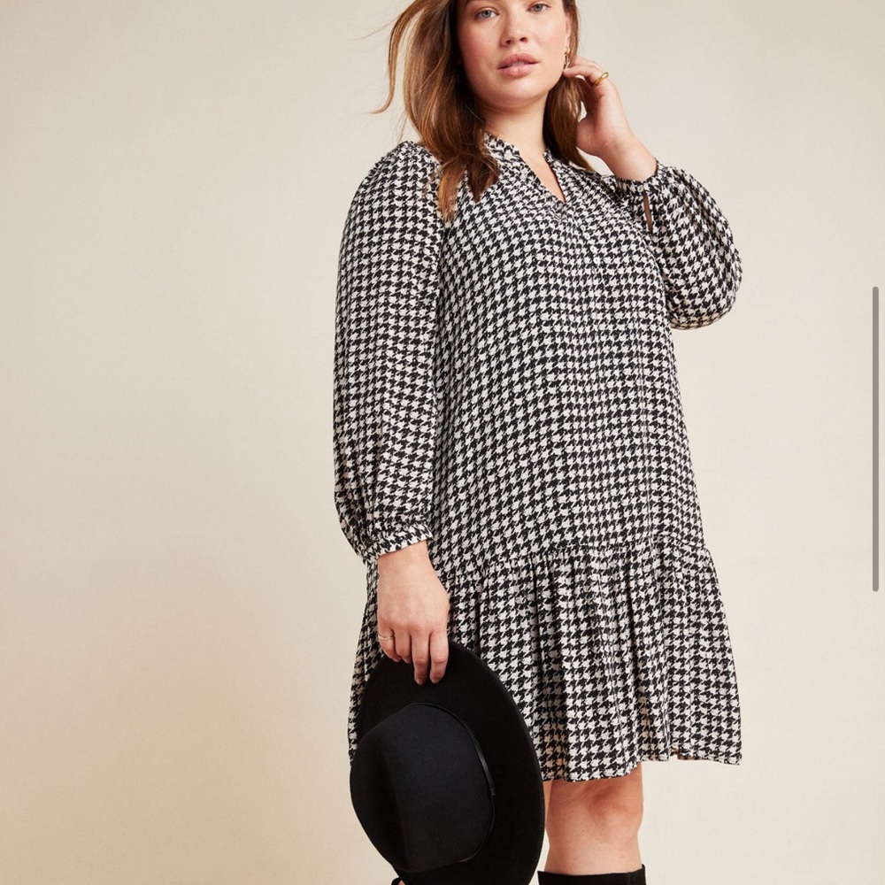 Sterling Houndstooth Tunic - Maeve by Anthropologie